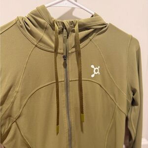 lululemon athletica Olive Green Jacket orange theory